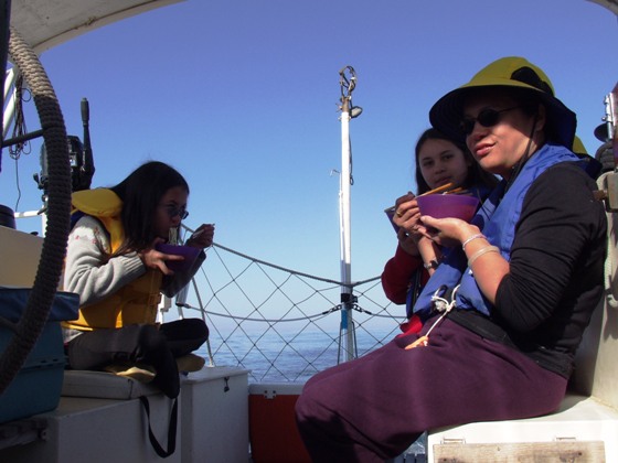 having lunch while underway to the channel islands, california 